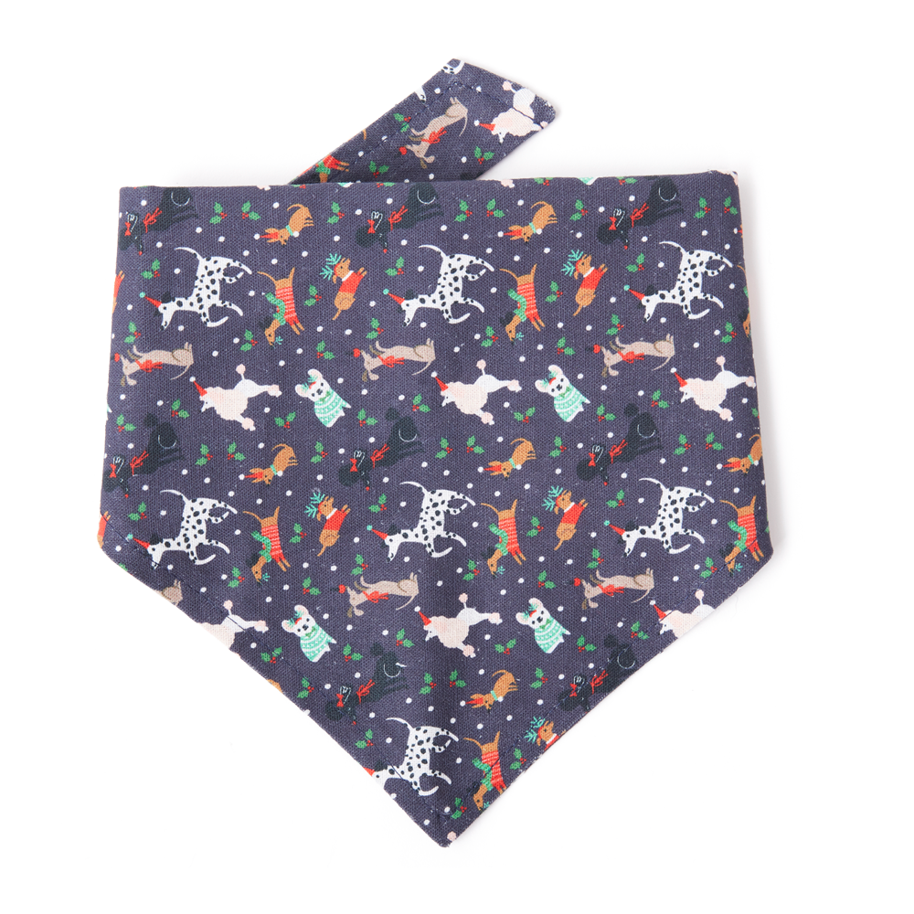 DOG BANDANA - NAVY PRINT