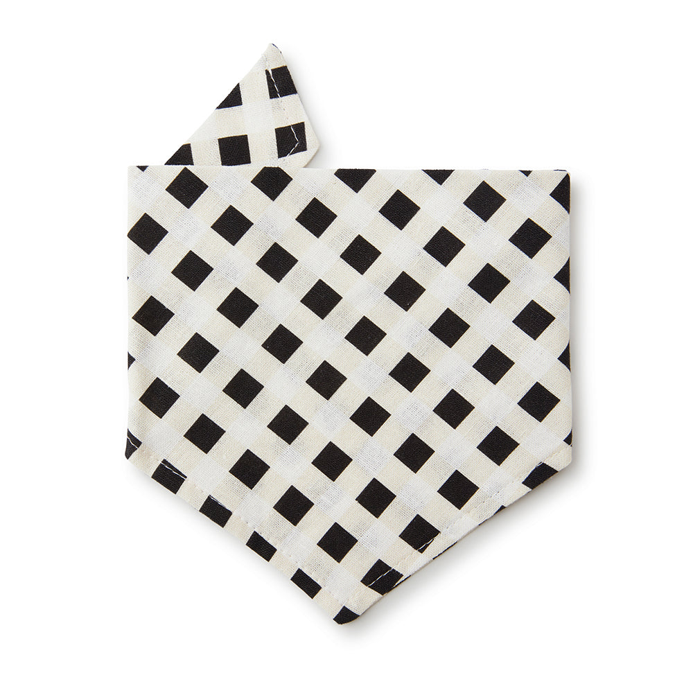DOG BANDANA - CHECK BLACK & WHITE