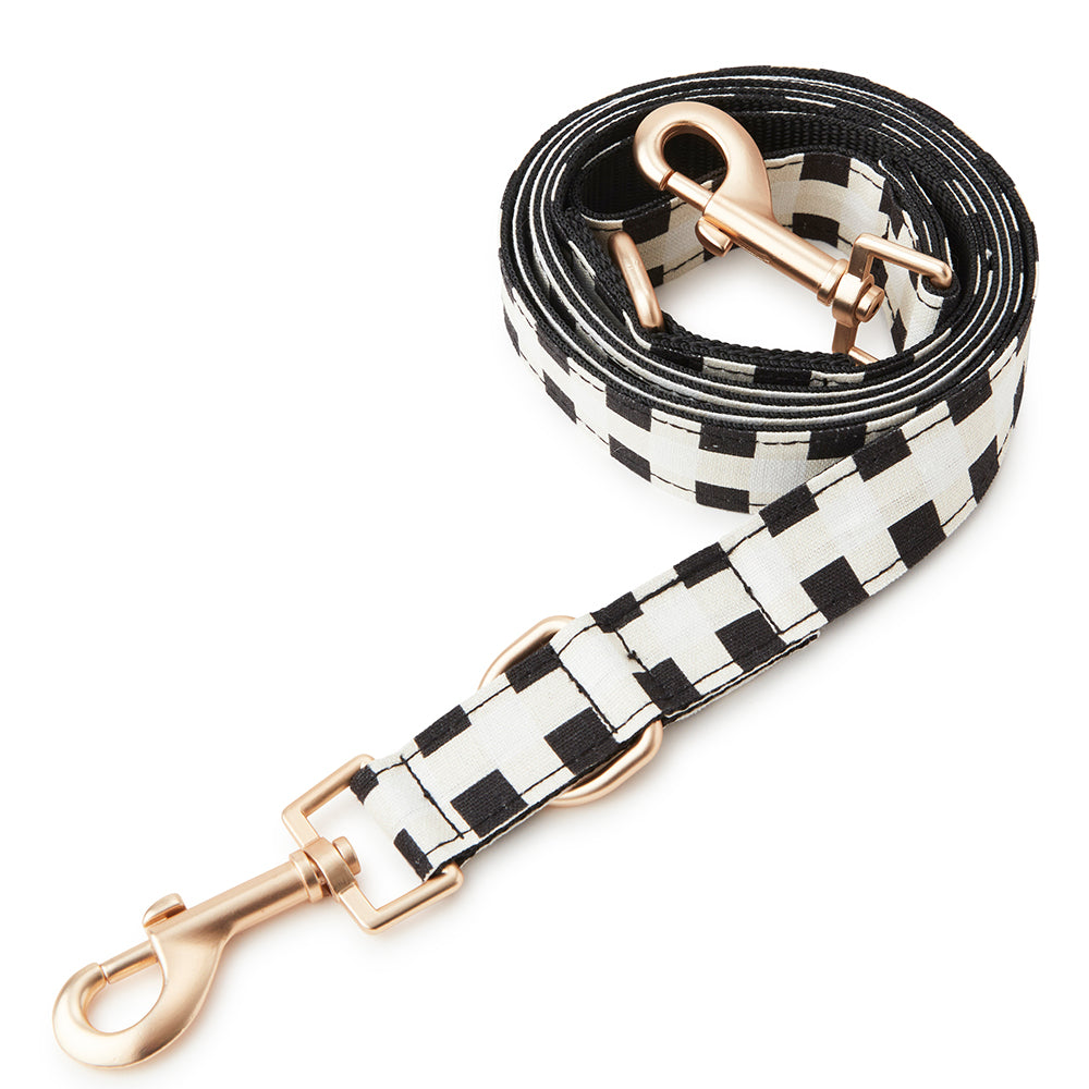 DOG LEASH - BLACK & WHITE CHECK