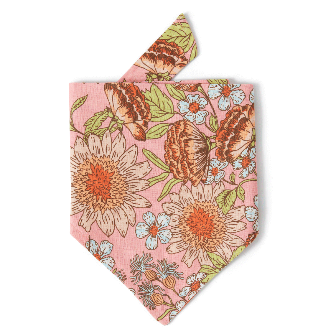 DOG BANDANA -  FLORAL PRINT PINK