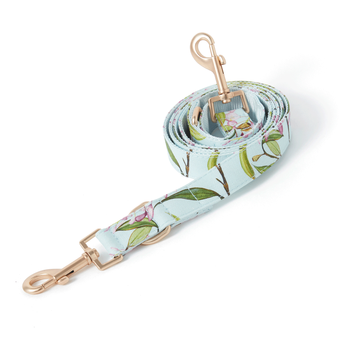 DOG LEASH - AQUA FLORAL
