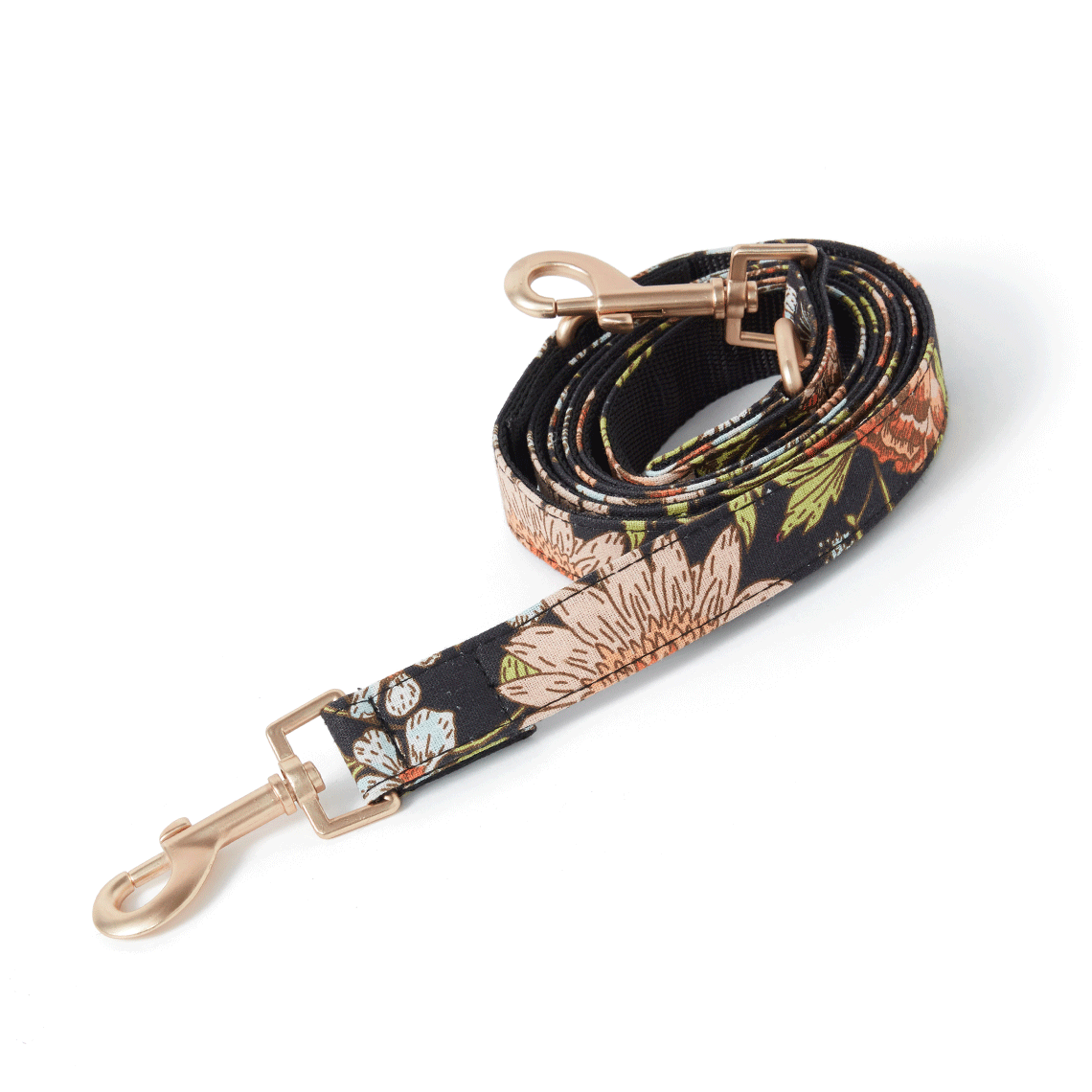 DOG LEASH - BLACK FLORAL