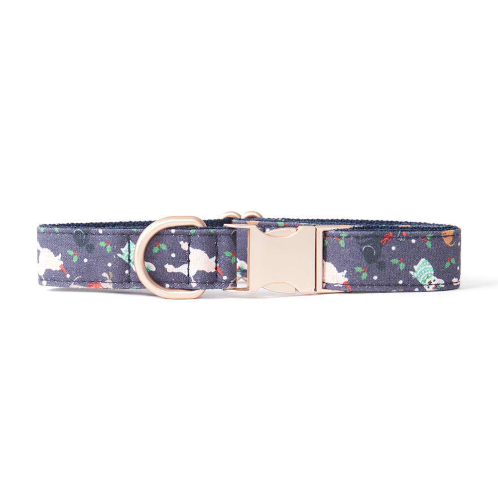 DOG COLLAR - NAVY PRINT