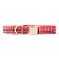 Thumbnail for DOG COLLAR - RED CHECK
