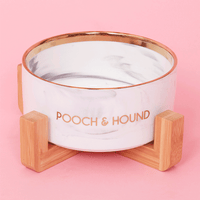Thumbnail for SIGNATURE DOG BOWL - GREY MARB/GOLD